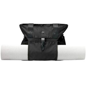 GAIAM Black Tote Bag with White Yoga Mat Holder